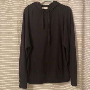 Lucky brand black hooded sweater L. Runs big